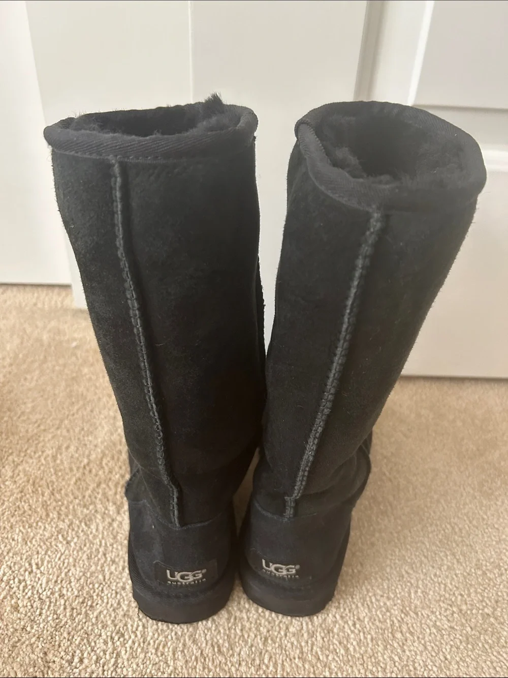 Classic Black Suede Winter Boots - Women's